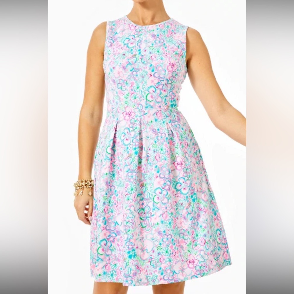 Lilly Pulitzer Floral Pink and Blue Dress